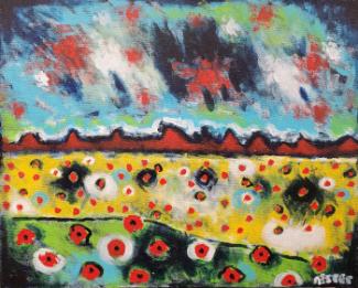 Red Flowers, Yellow Field (Dan Nester)